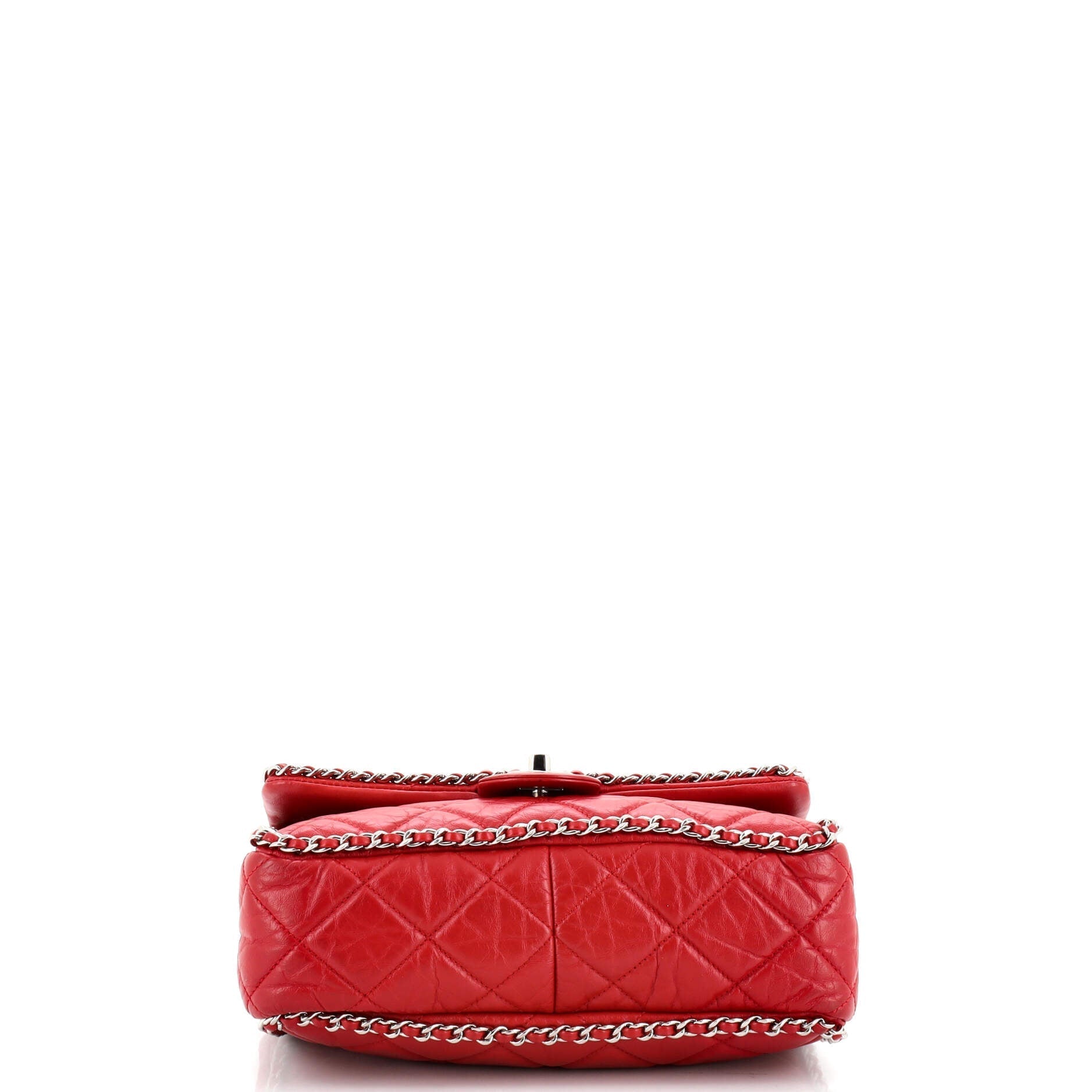 Chanel Running Chain Around Flap Bag Quilted Crumpled Calfskin Medium