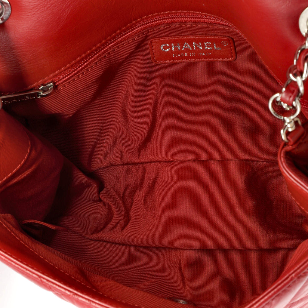 Chanel Running Chain Around Flap Bag Quilted Crumpled Calfskin Medium