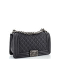 Chanel Boy Flap Bag Quilted Caviar Old Medium