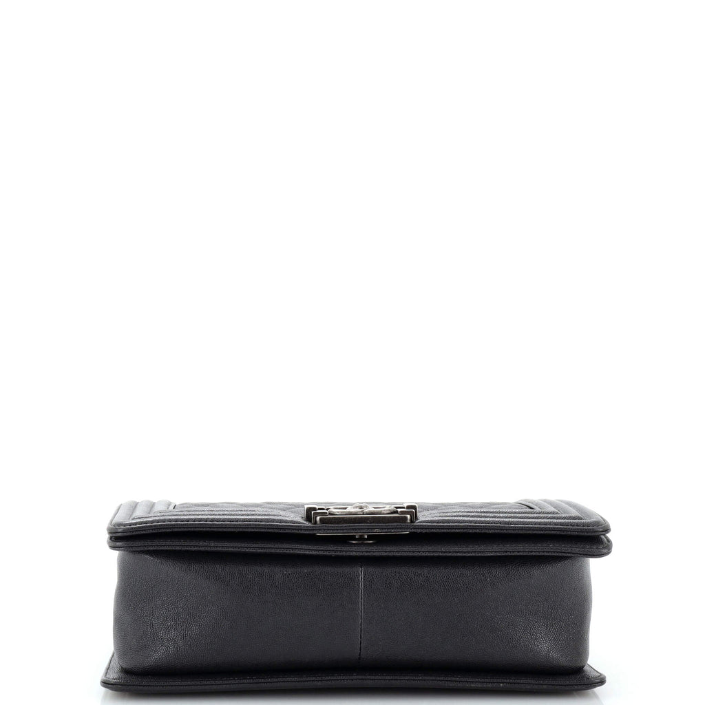 Chanel Boy Flap Bag Quilted Caviar Old Medium