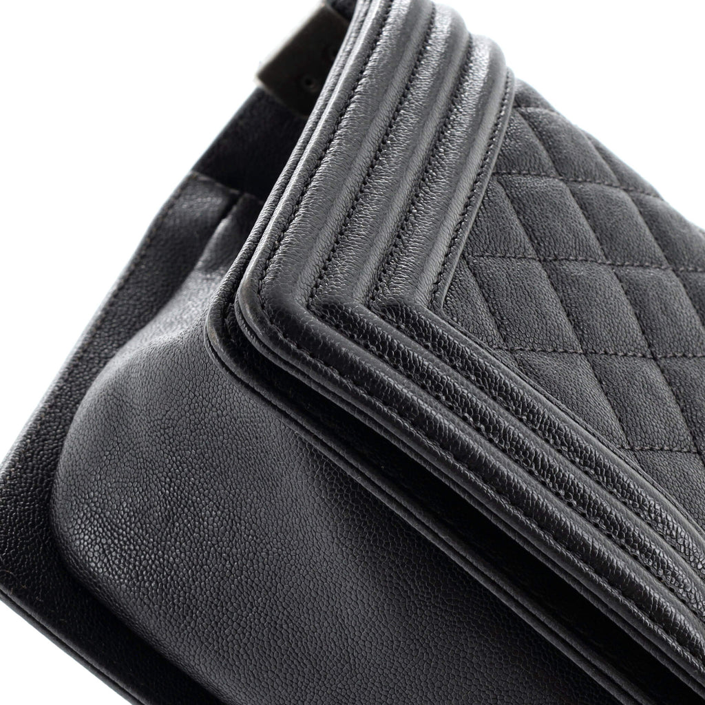 Chanel Boy Flap Bag Quilted Caviar Old Medium