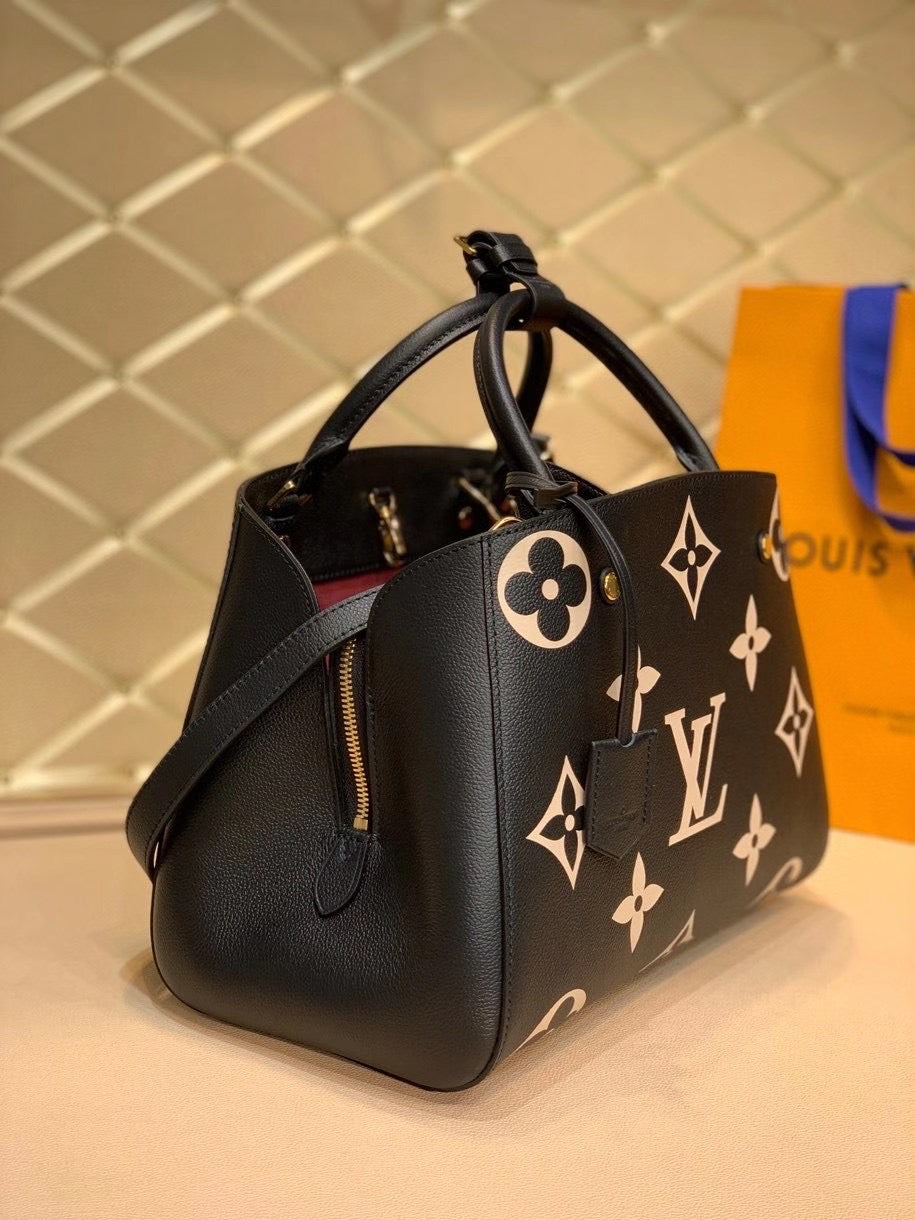 Louis Vuitton Montaigne MM Monogram Empreinte Black/Beige For Women,  Shoulder And Crossbody Bags 13in/33cm Louis Vuitton M41048