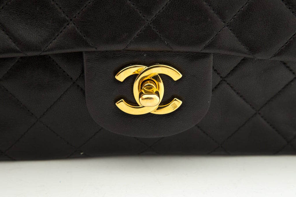 Chanel Vintage 1994-1996 Classic Double Flap Black Handbag