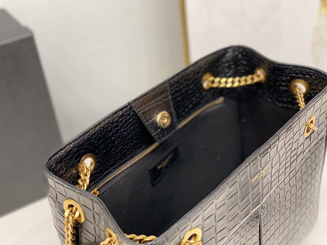 Top Quality Claude-Effect Tote Bag Black For Women 11in/28cm YSL 64028116J0W