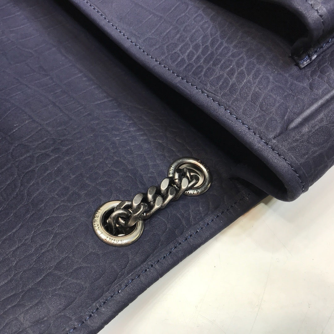 YSSL Niki Medium Chain Bag In-Embossed NavyÂ For Women 11in/28cm YSL