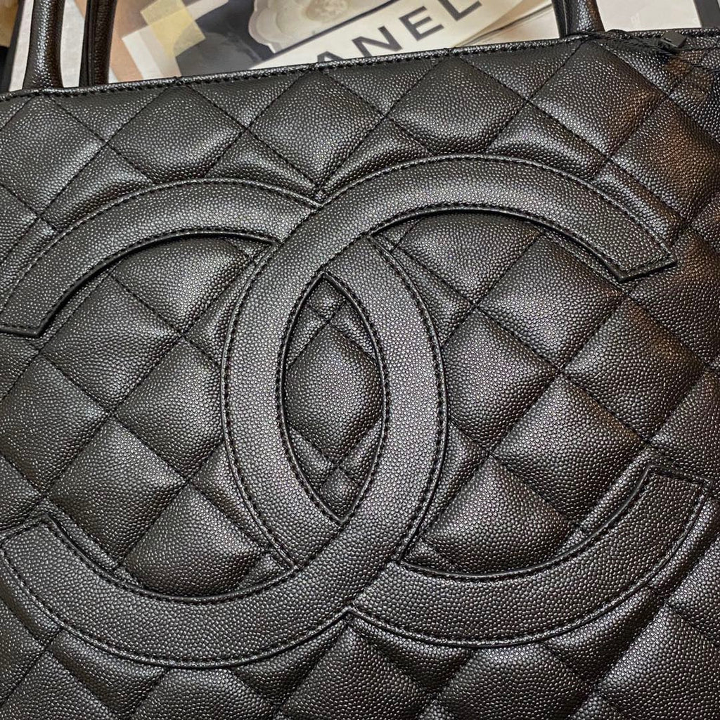 ChanelMedallion Tote Gold Hardware Caviar Black For Women Handbags, Shoulder Bags 15.6in/32cm