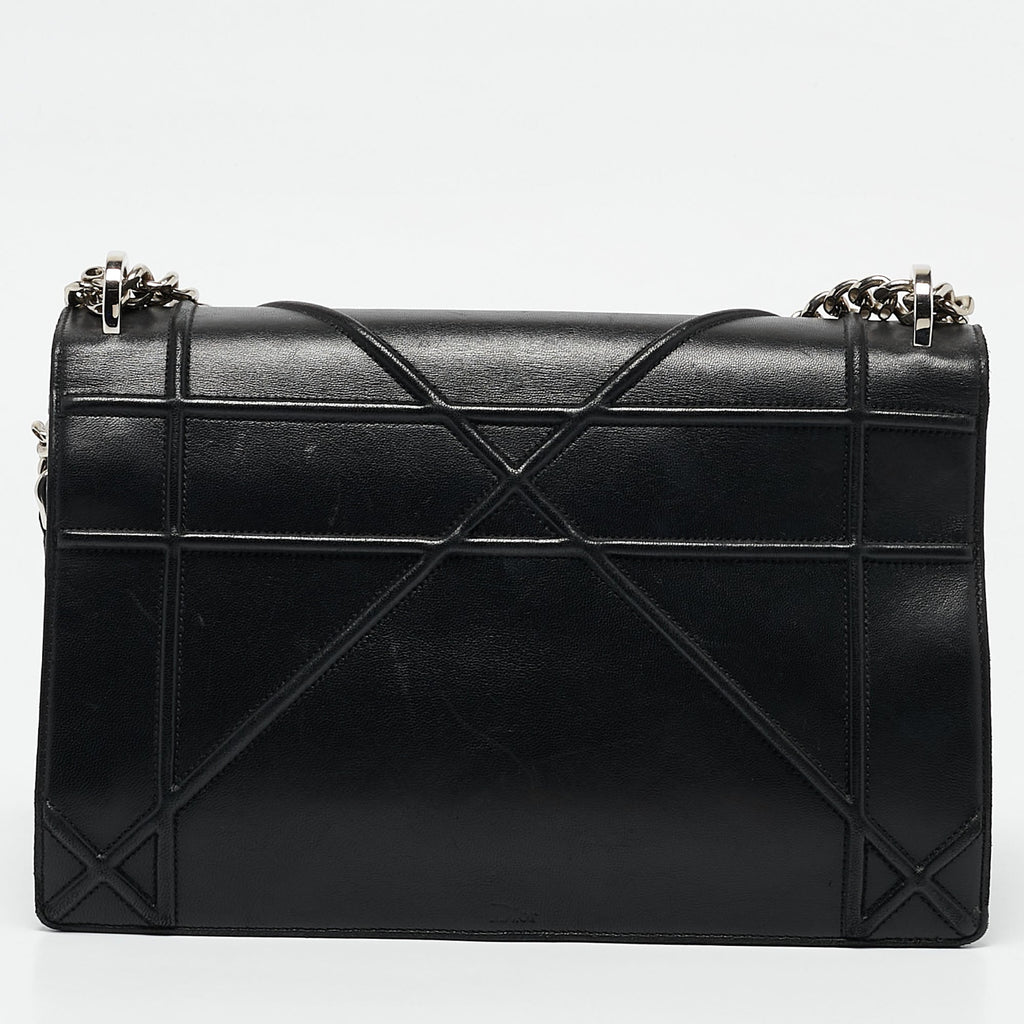 Dior Black Leather Large Diorama Flap Shoulder Bag