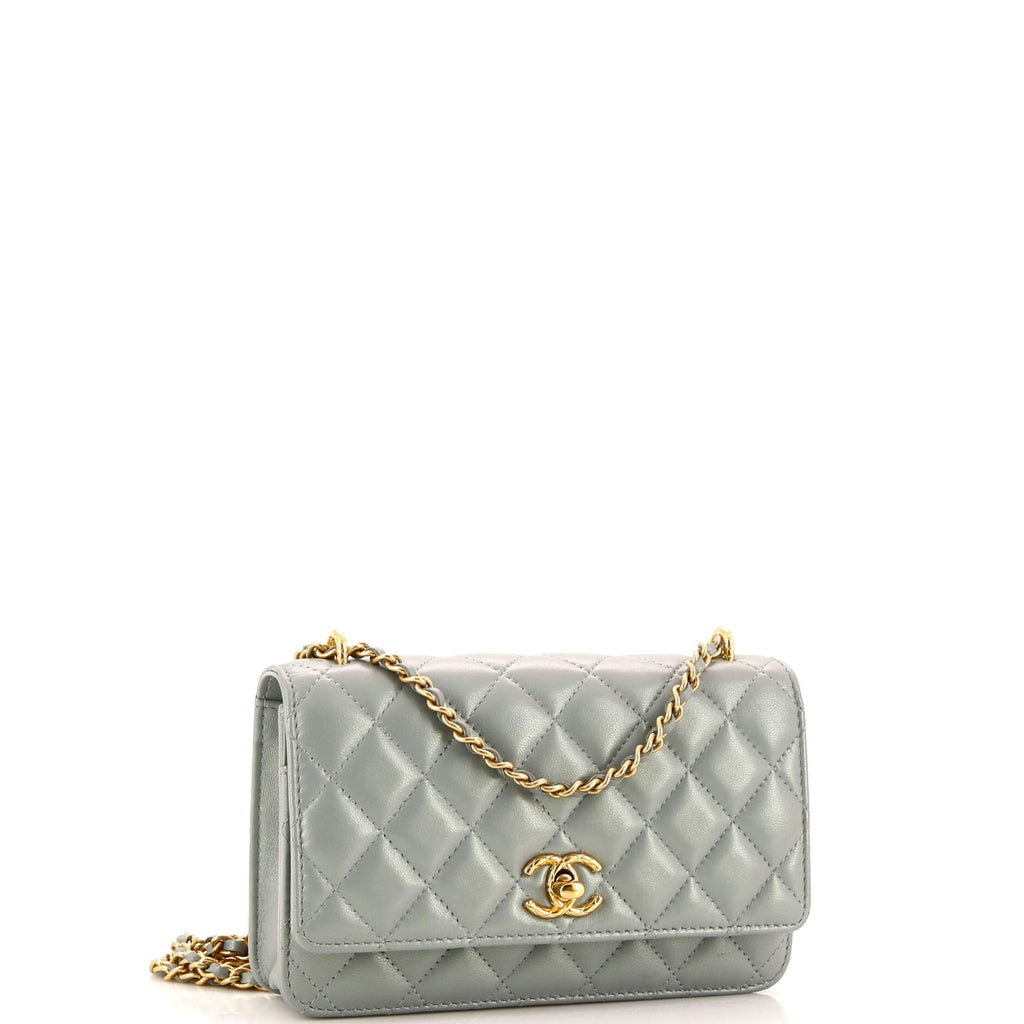Chanel Pearl Crush Wallet on Chain Quilted Iridescent Lambskin