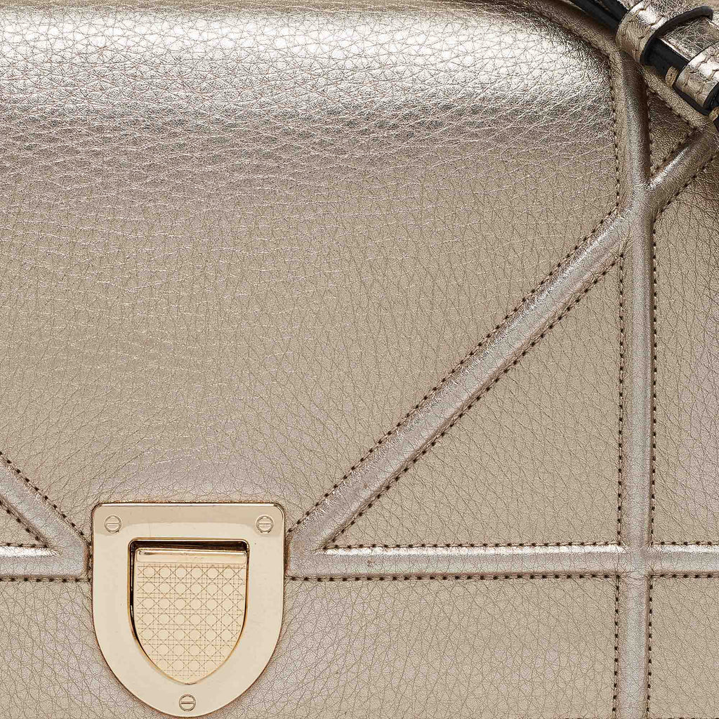 Dior Gold Leather Medium Diorama Flap Shoulder Bag