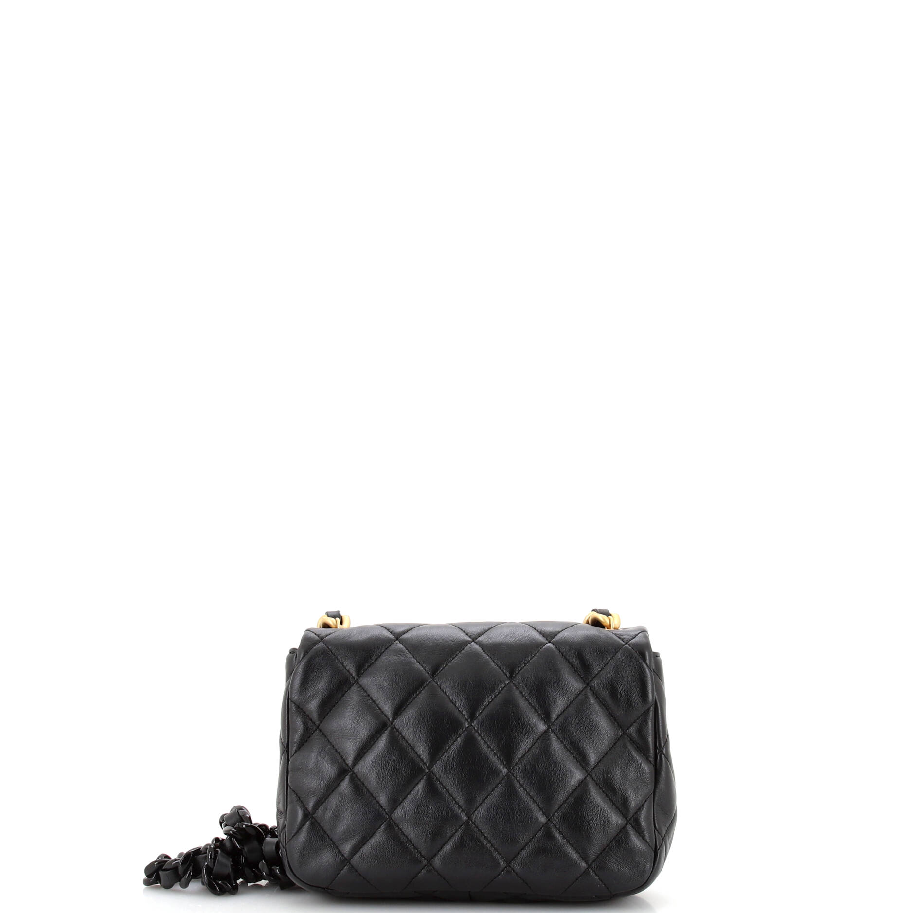 Chanel Lacquered Metal CC Flap Bag Quilted Lambskin Small