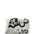 Chanel Classic Single Flap Bag Pearl Embellished Shearling Jumbo