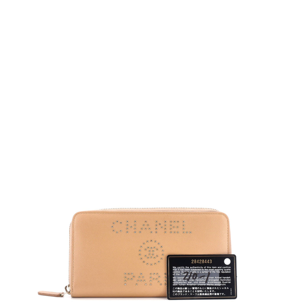 Chanel Deauville Zip Around Wallet Caviar Long