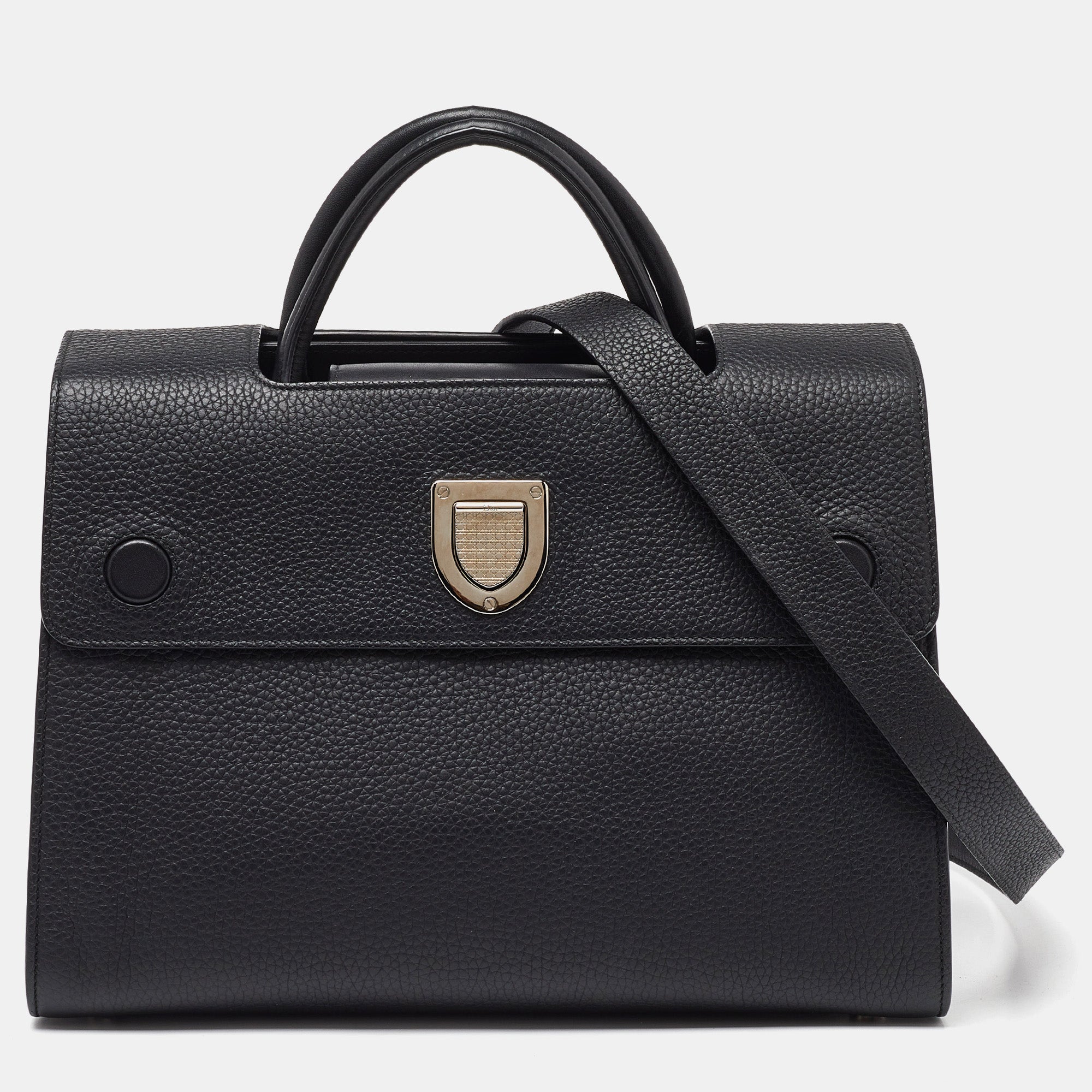 Black Leather Medium Diorever Bag