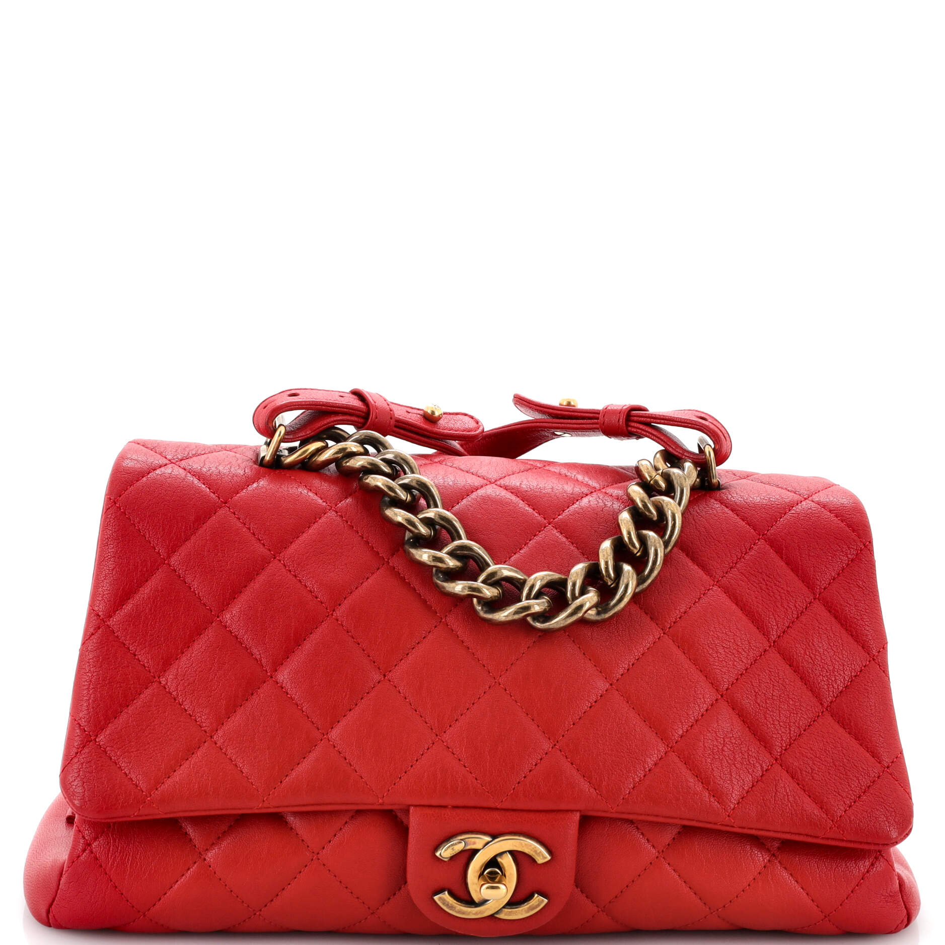Chanel Trapezio Flap Bag Quilted Sheepskin Large