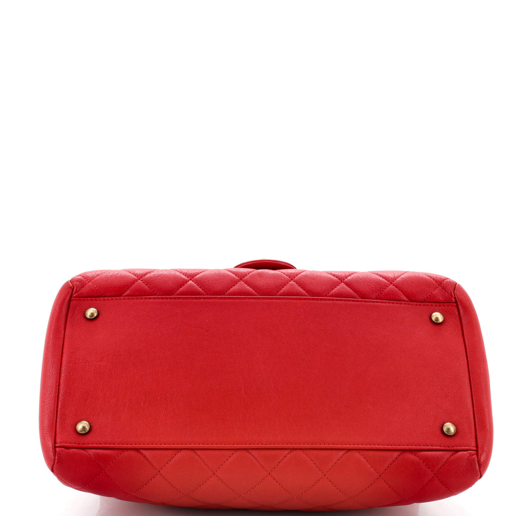 Chanel Trapezio Flap Bag Quilted Sheepskin Large