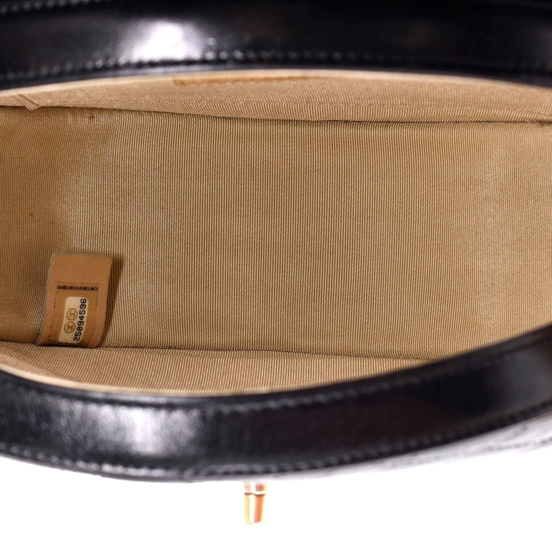 Chanel Flap Round Crossbody Bag Quilted Glazed Calfskin Medium