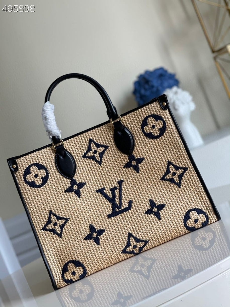 Louis Vuitton OnTheGo MM Tote Bag Monogram Rafa Navy Blue For Women,  Shoulder Bags 13.8in/35cm Louis Vuitton M57723