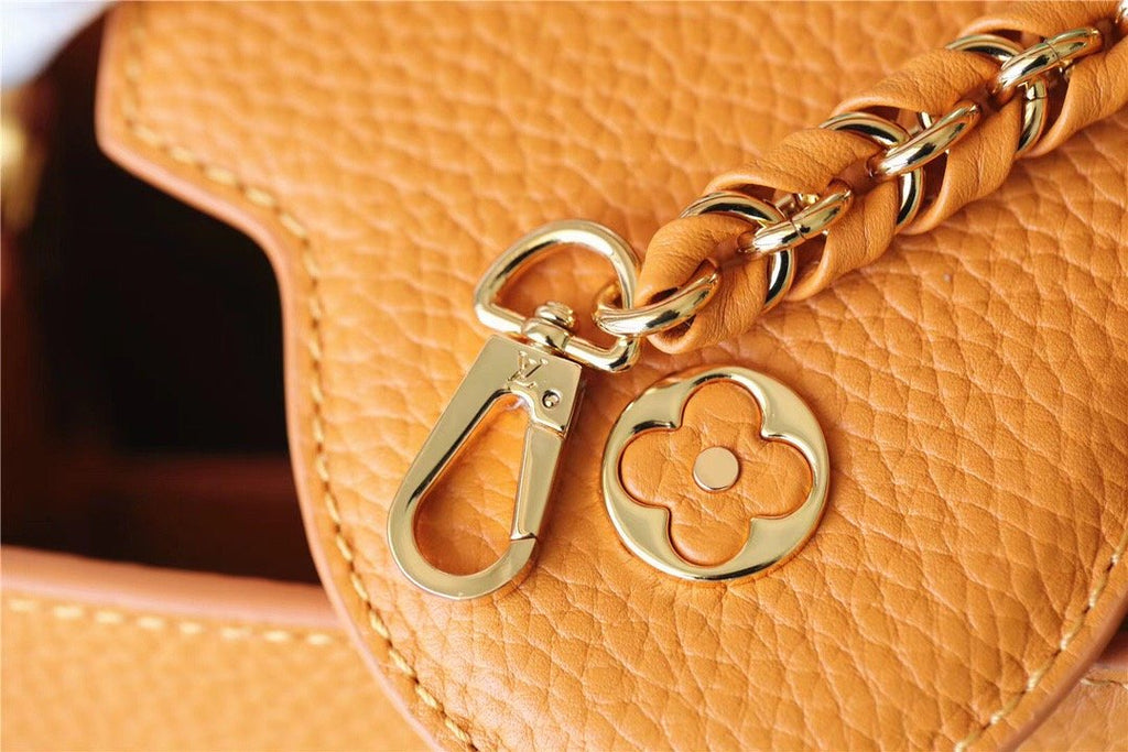 Louis Vuitton Capucines Mini Taurillon Jaune Sunbeam For Women,  Shoulder And Crossbody Bags 21cm/8.3in Louis Vuitton