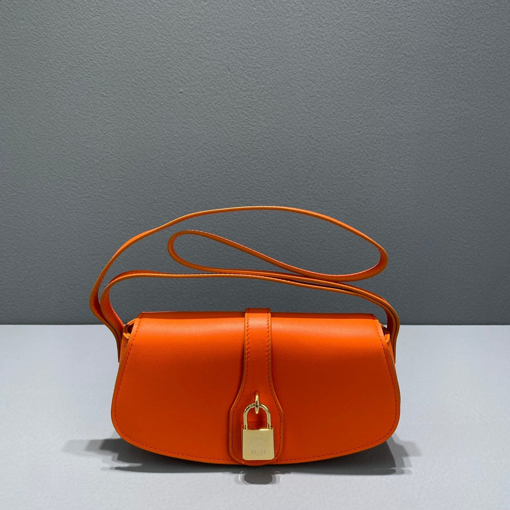 GLAMI Clutch On Strap Orange For Women 7in/18cm