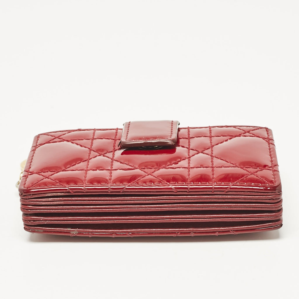 Dior Red Cannage  Leather Jasmine Card Holder
