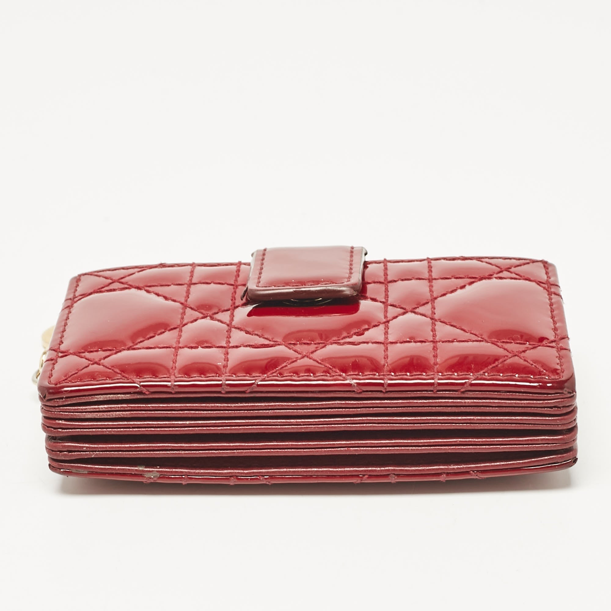 Dior Red Cannage  Leather Jasmine Card Holder