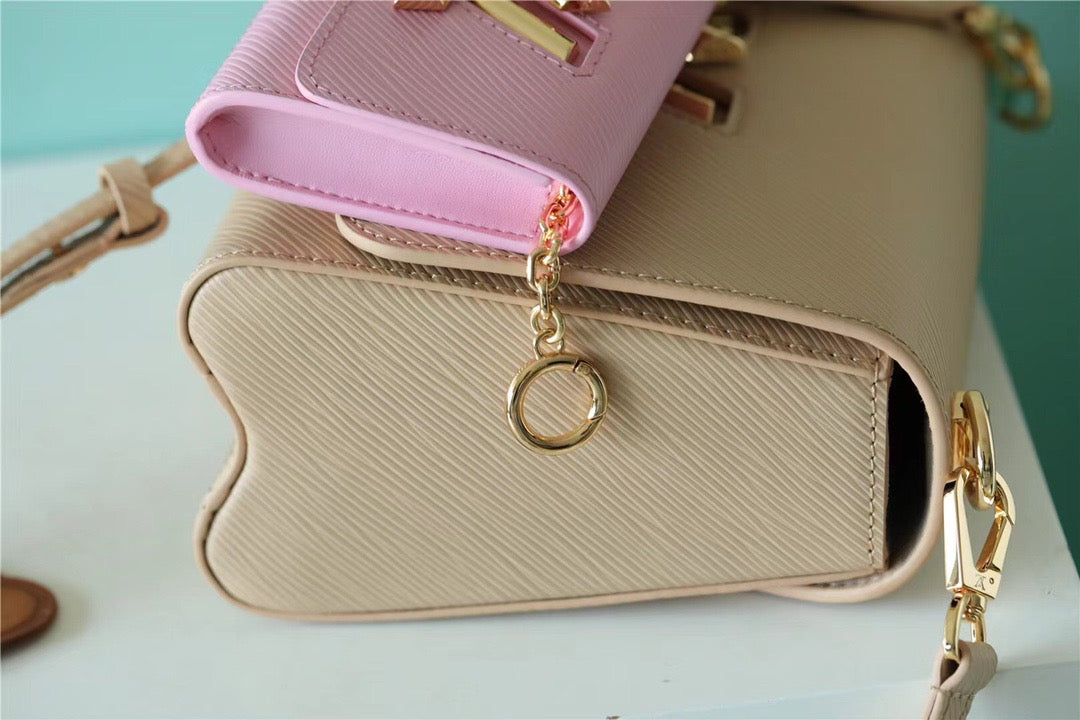 Louis Vuitton Twist MM Bag Epi Beige/ Light Pink For Women,  Shoulder and Cross Body Bags 9.1in/23cm Louis Vuitton