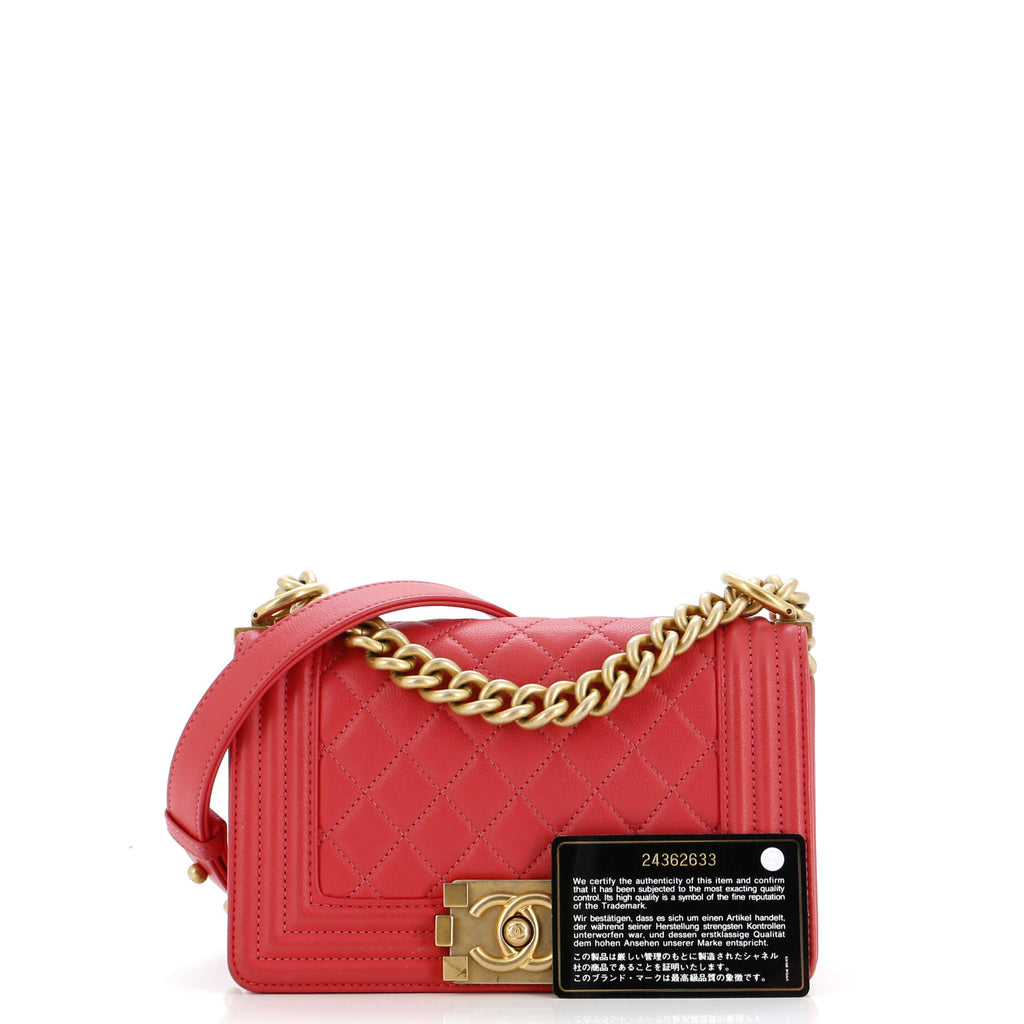 Chanel Boy Flap Bag Quilted Caviar Small
