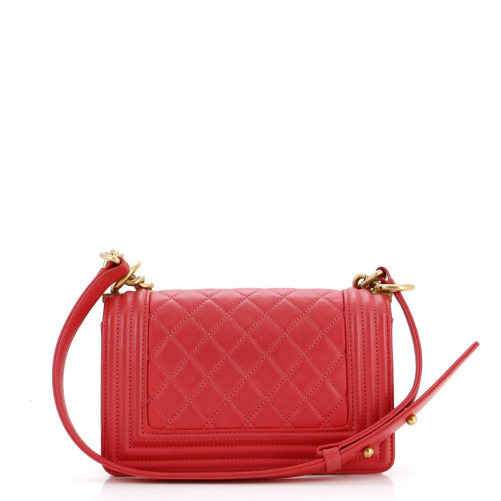 Chanel Boy Flap Bag Quilted Caviar Small