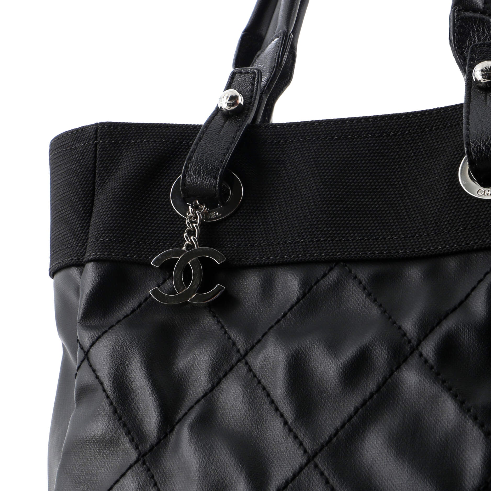 Chanel Biarritz Tote Quilted Coated Canvas Small