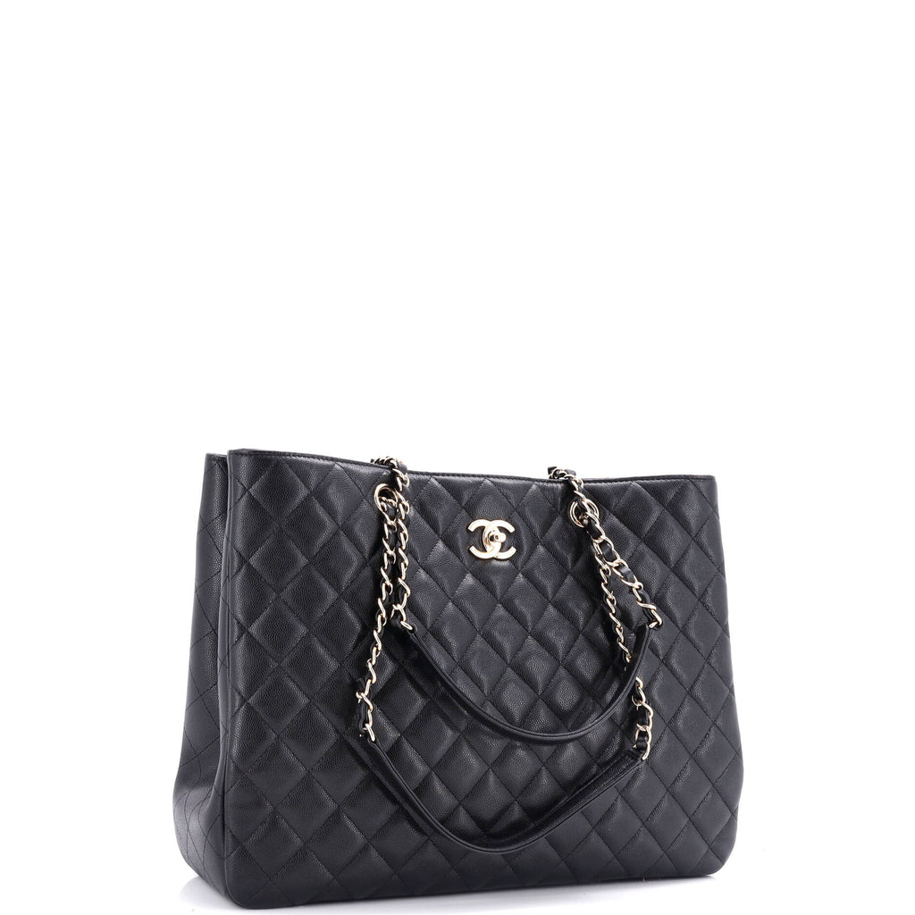Chanel Classic CC Shopping Tote Quilted Caviar Large