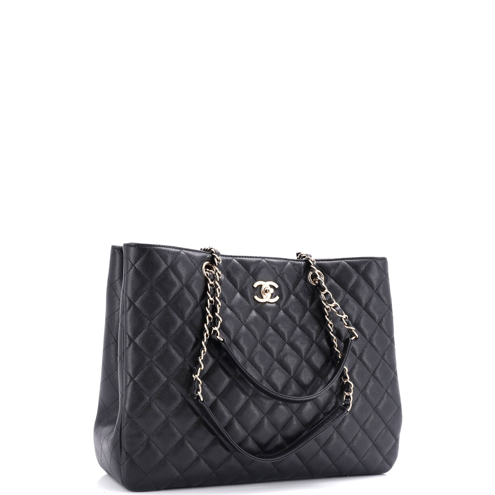 Chanel Classic CC Shopping Tote Quilted Caviar Large