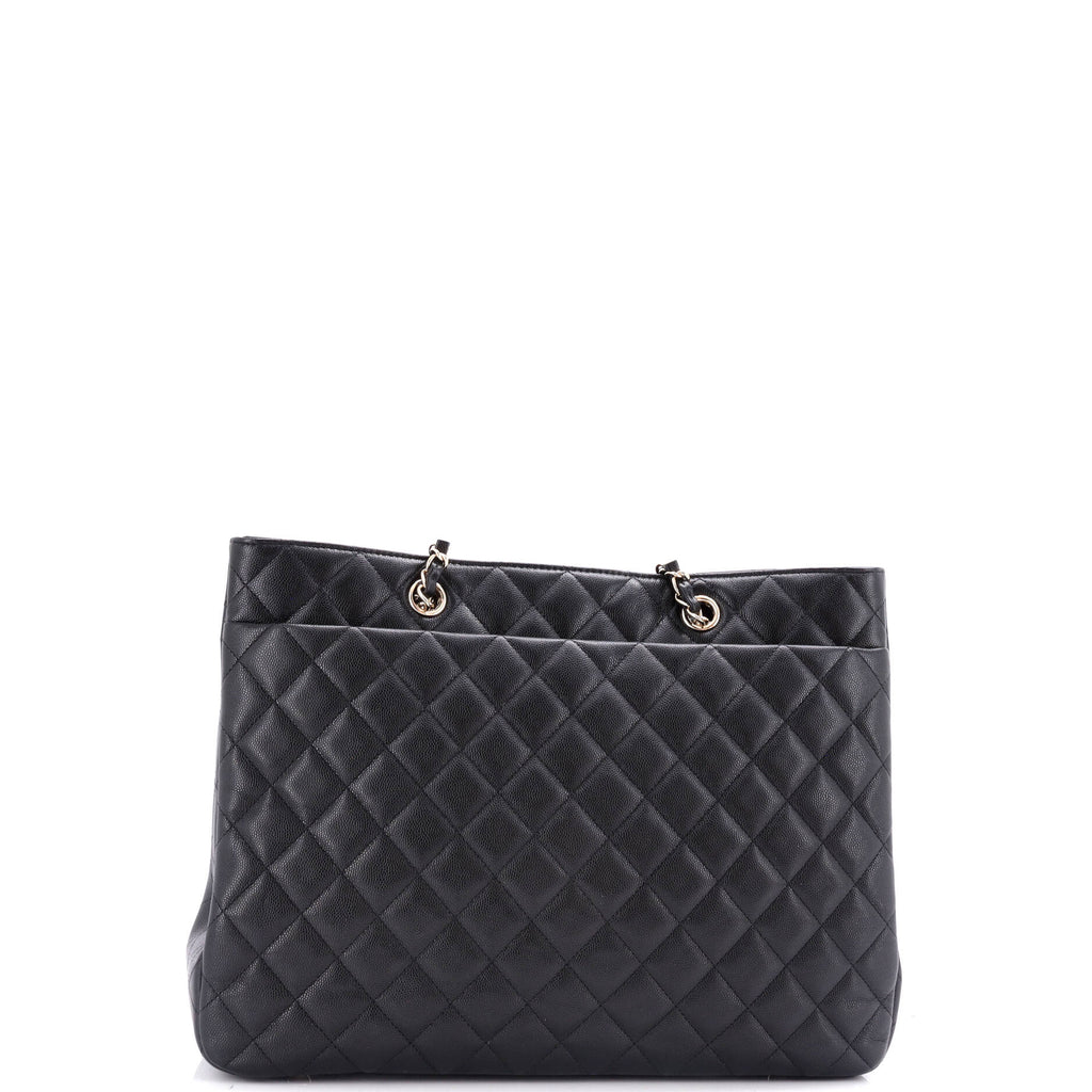 Chanel Classic CC Shopping Tote Quilted Caviar Large