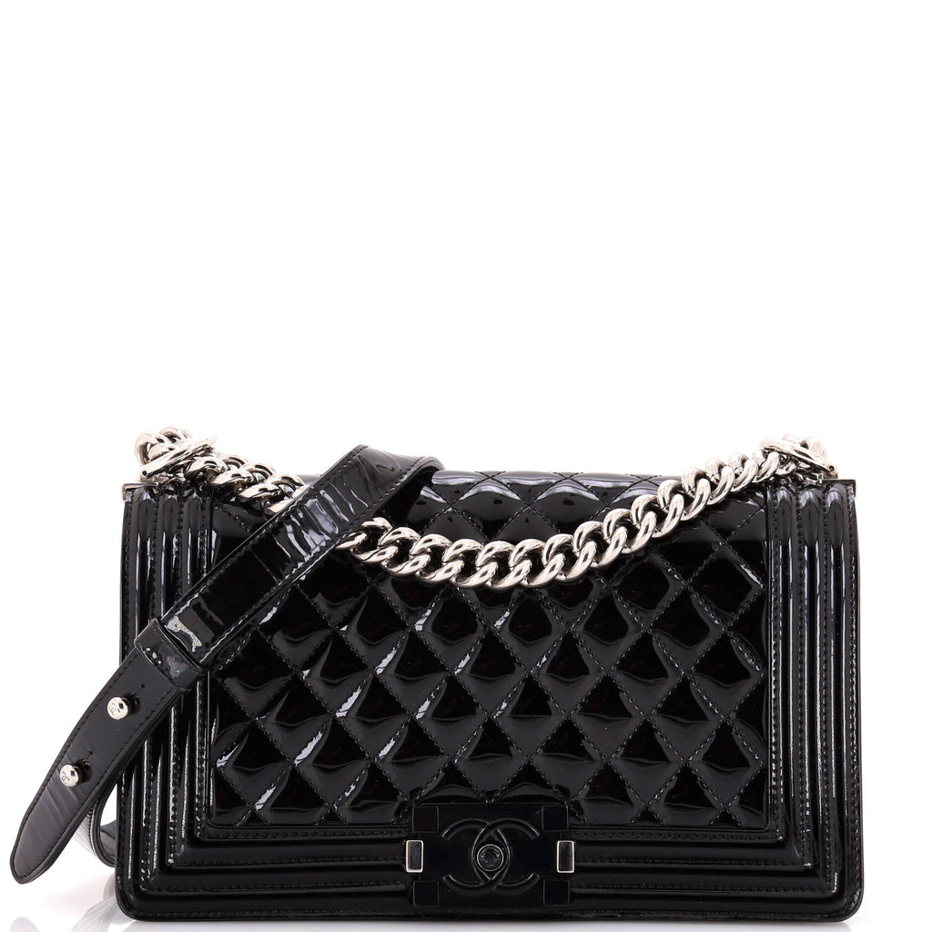 Chanel Boy Flap Bag Quilted Plexiglass  Old Medium