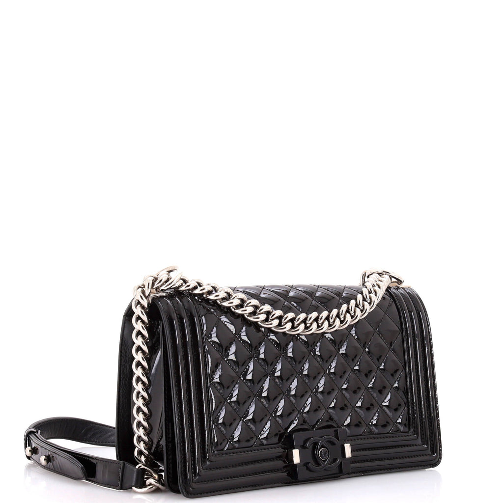 Chanel Boy Flap Bag Quilted Plexiglass  Old Medium