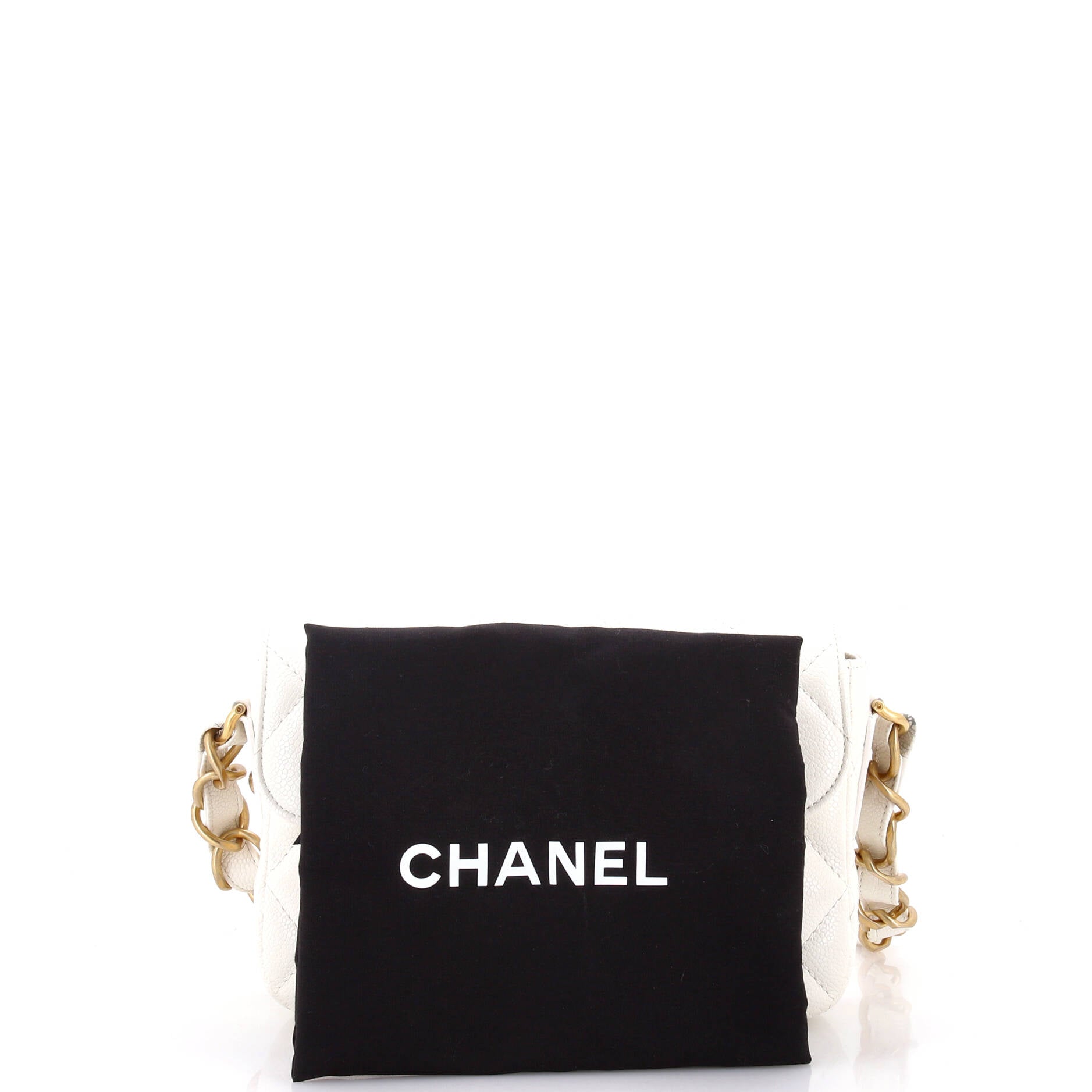 Chanel CC Adjustable Strap Flap Messenger Bag Quilted Caviar Small