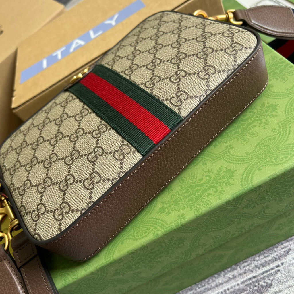 Gucci OphiDiora Gucci Shoulder Bag Beige And Ebony Gucci Supreme Canvas For Women  9.2in/23cm Gucci 699439 9C2ST 8920