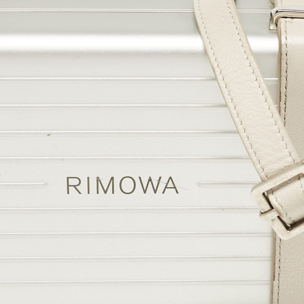 Christian Dior X Rimowa Silver Aluminum And Leather Personal Clutch Bag