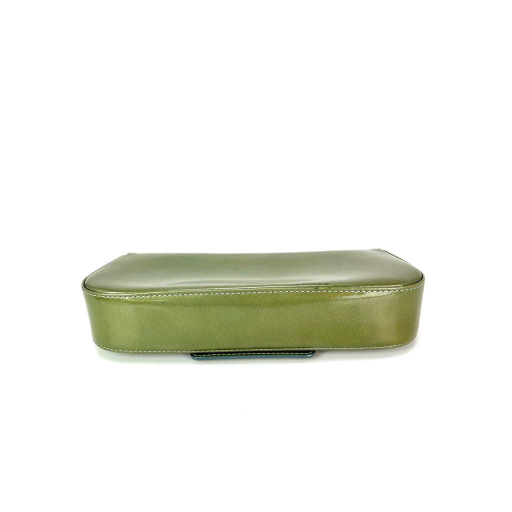 Louis Vuitton  Leather Sobe Green Clutch