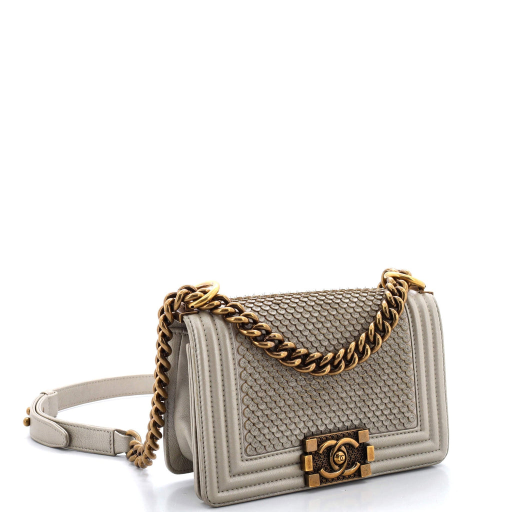 Chanel Boy Flap Bag Scaled Lambskin Small