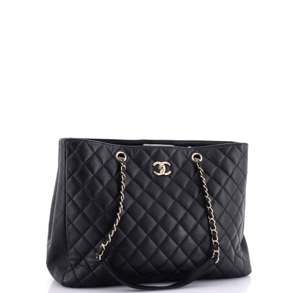 Chanel Classic CC Shopping Tote Quilted Caviar Large