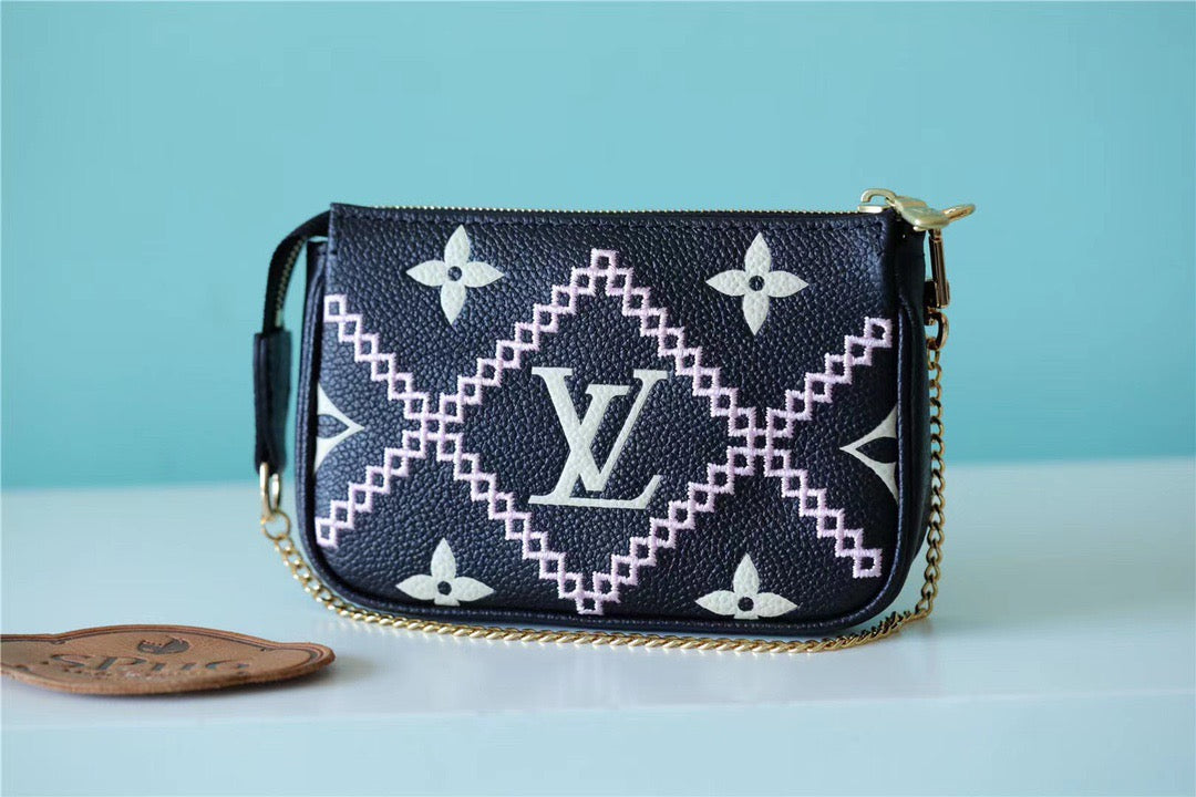 Louis Vuitton Mini Pochette AcGLAMIssoires Monogram Empreinte White For Women, WomenÃƒÂ¢Ã¢â€šÂ¬Ã¢â€žÂ¢s Handbags, Shoulder Bags And Crossbody Bags 6.1in/15.5cm Louis VuittonÃƒâ€šÃ‚Â 