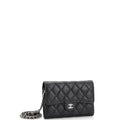 Chanel Classic Flap Wallet Crossbody Bag Quilted Caviar Mini