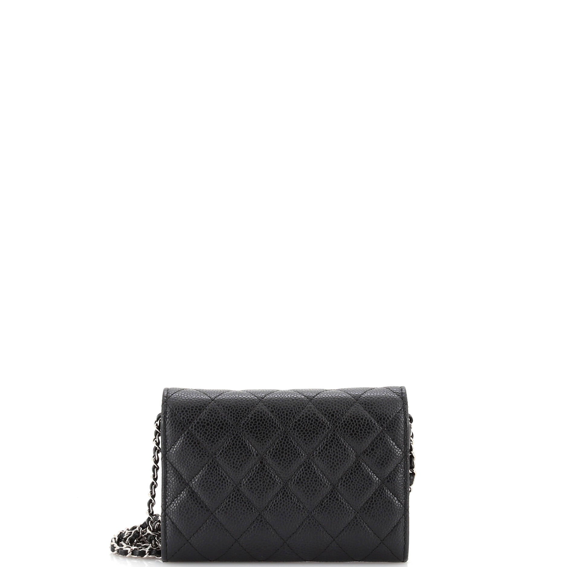 Chanel Classic Flap Wallet Crossbody Bag Quilted Caviar Mini