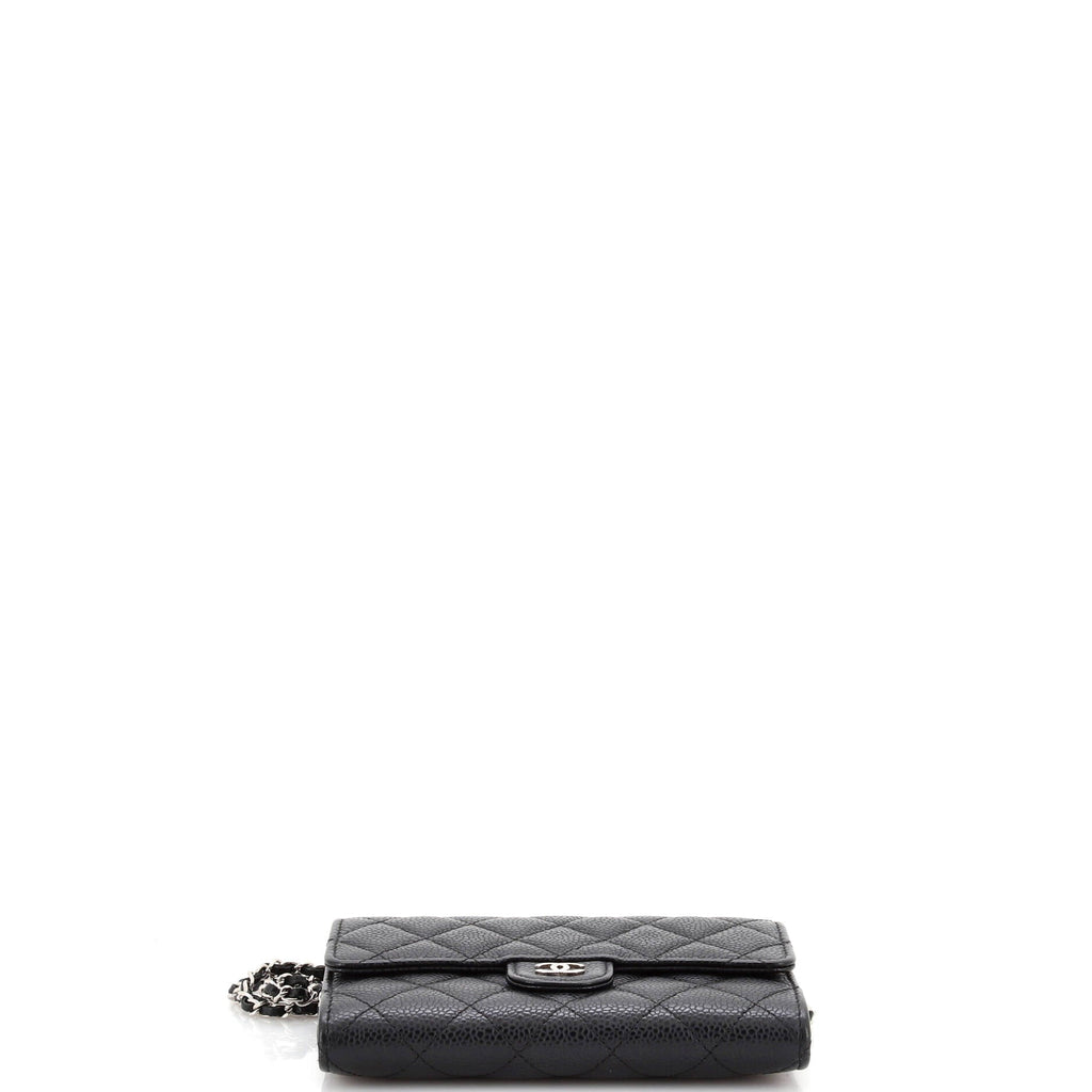 Chanel Classic Flap Wallet Crossbody Bag Quilted Caviar Mini