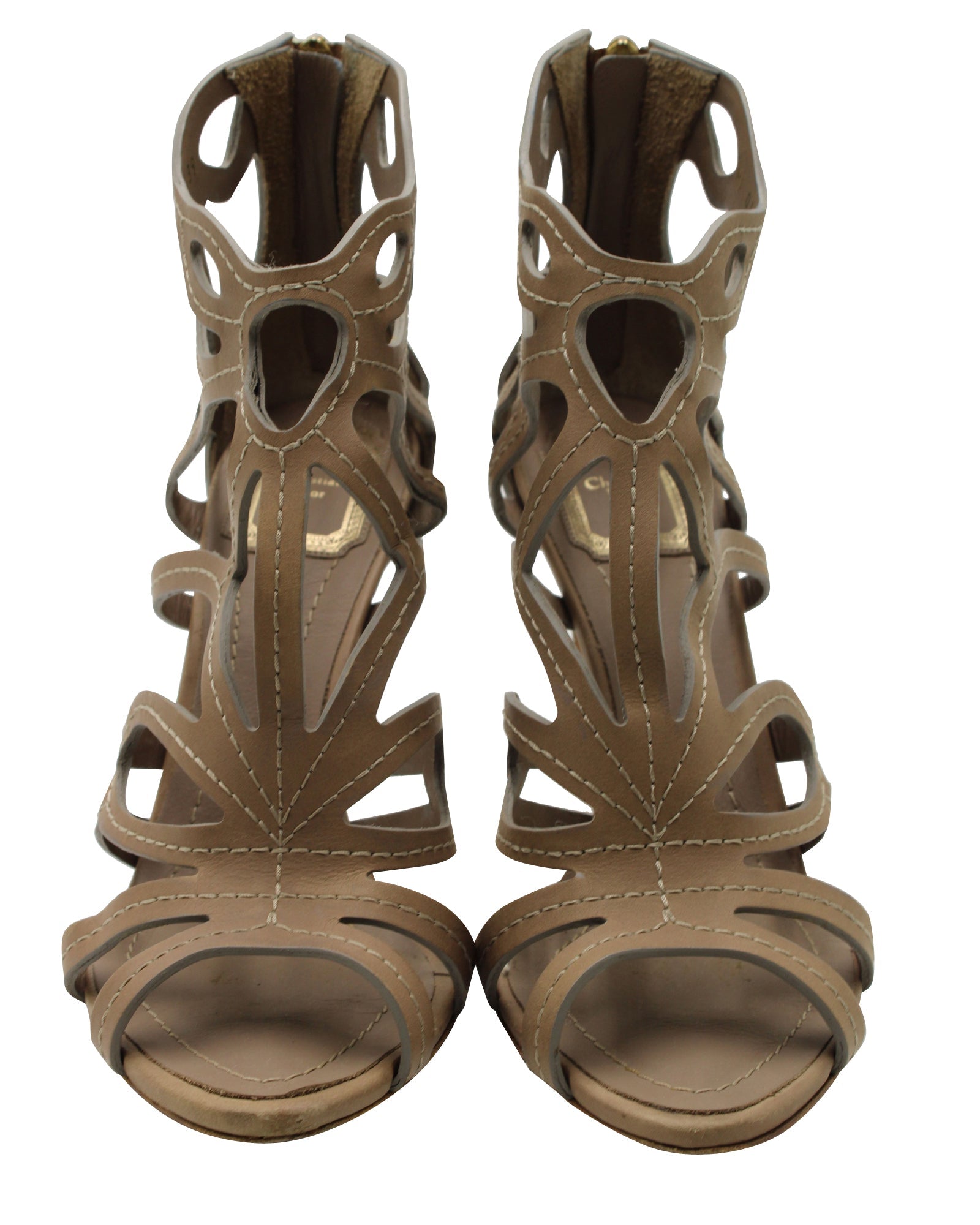 Dior Caged High Heel Sandals in Br Leather