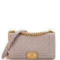 Chanel Boy Flap Bag Quilted Caviar Old Medium