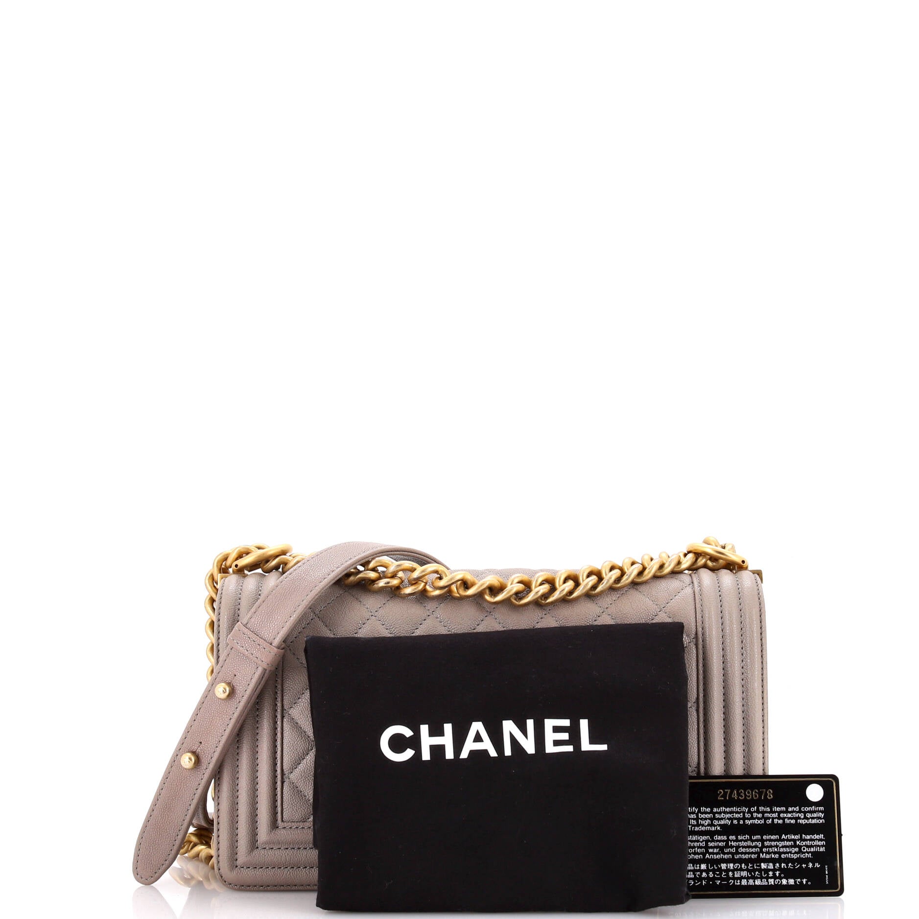 Chanel Boy Flap Bag Quilted Caviar Old Medium
