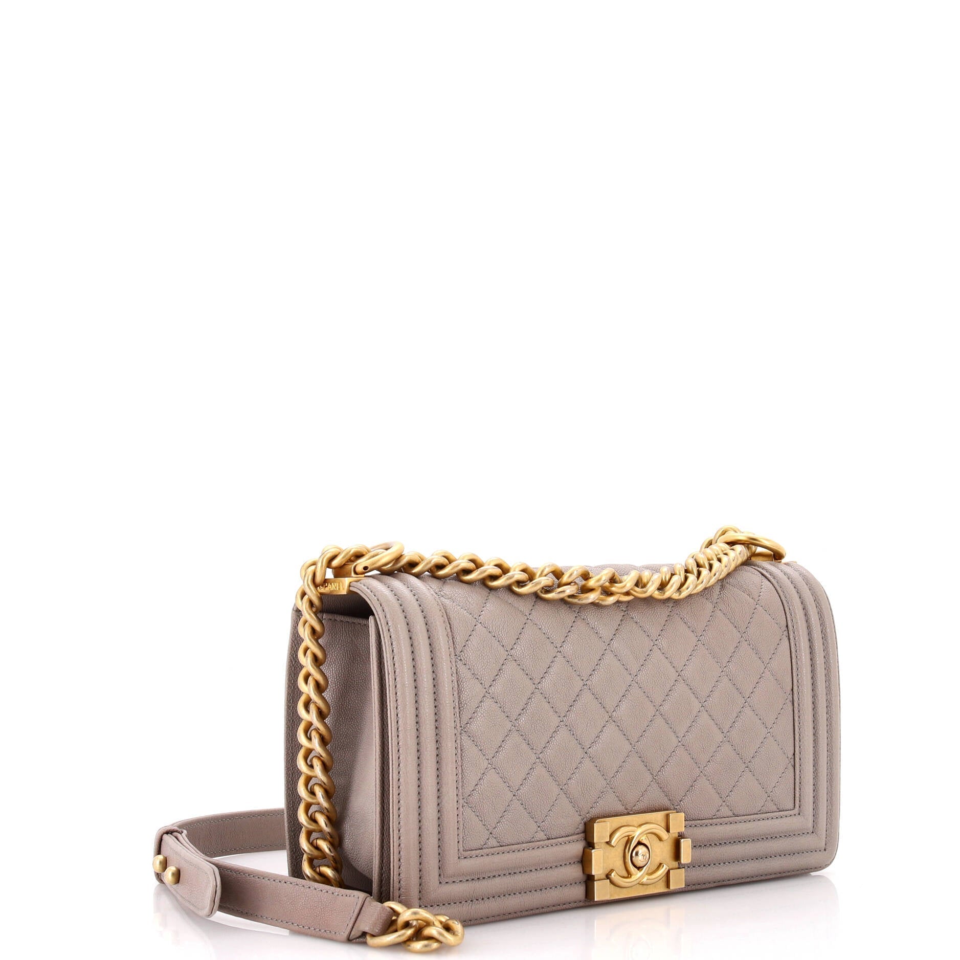 Chanel Boy Flap Bag Quilted Caviar Old Medium