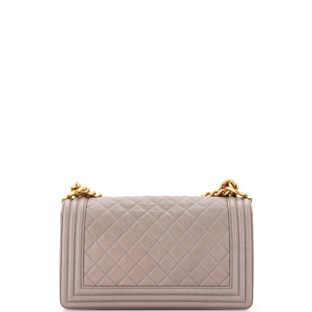 Chanel Boy Flap Bag Quilted Caviar Old Medium