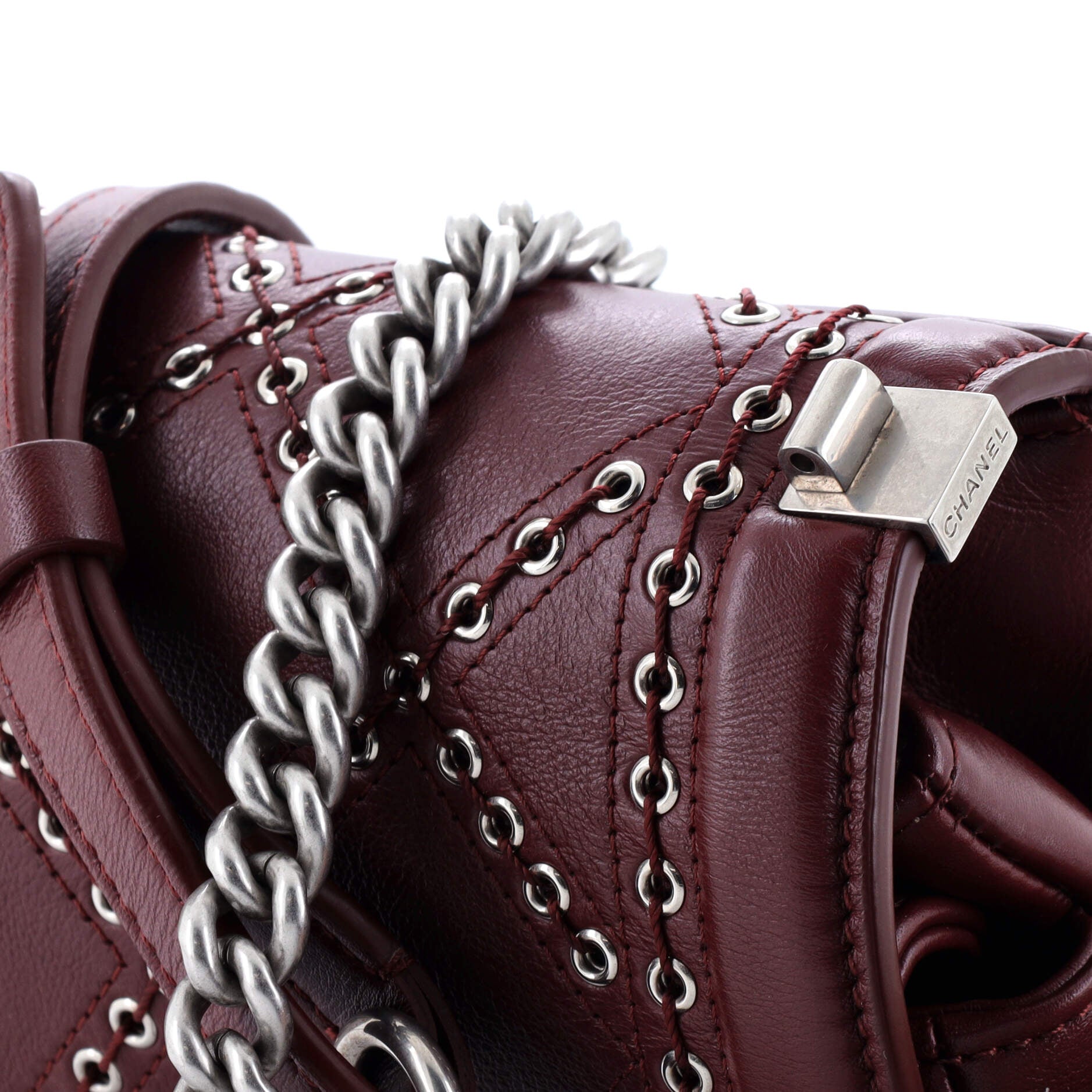 Chanel Coco Eyelets Round Flap Bag Quilted Calfskin Small